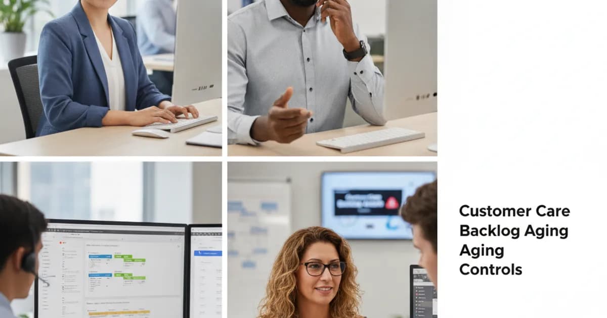 Gemini-generated editorial image about backlog control in a customer care operations setting